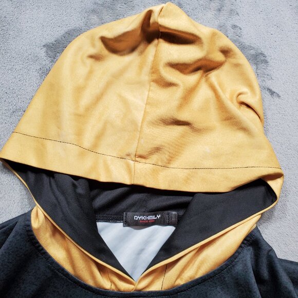 Dykhaily Hoodie Earth Kingdom Theme Green Yellow Graphic Front Pouch Men Sz L - Picture 8 of 13